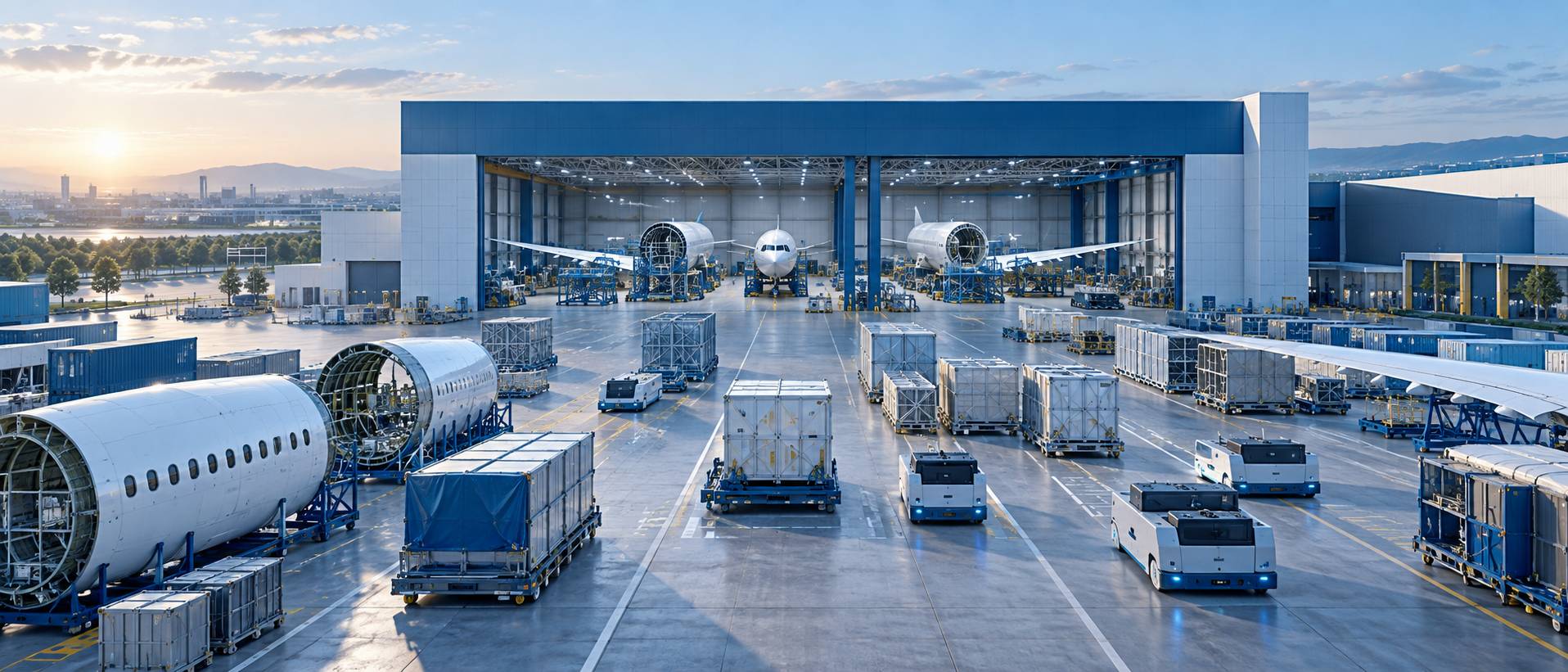 Illustration éditoriale du sujet : Airbus lance officiellement Airlog II : une nouvelle ère pour la logistique aéronautique