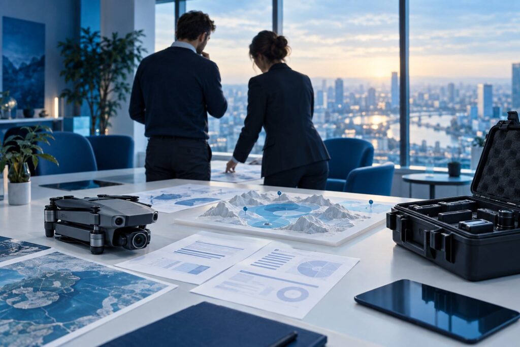 Illustration éditoriale du sujet : Classement 2025 : Les meilleures assurances drone incontournables pour entreprises