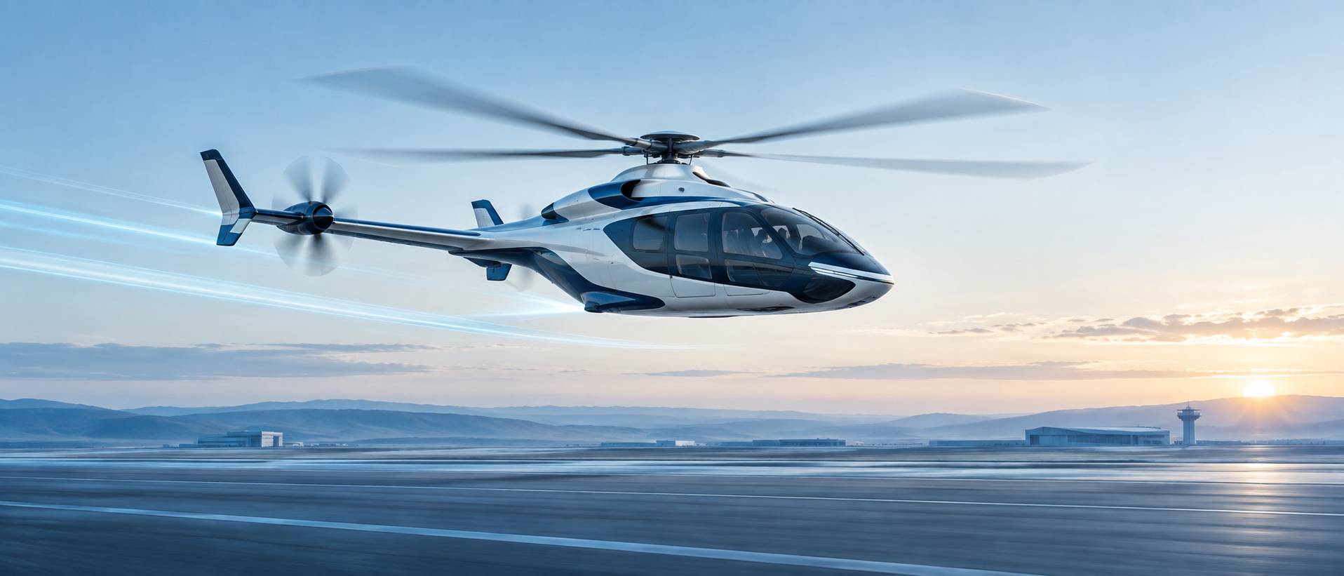 Illustration éditoriale du sujet : Le démonstrateur RACER d’Airbus Helicopters établit un nouveau record de vitesse avant le salon du Bourget