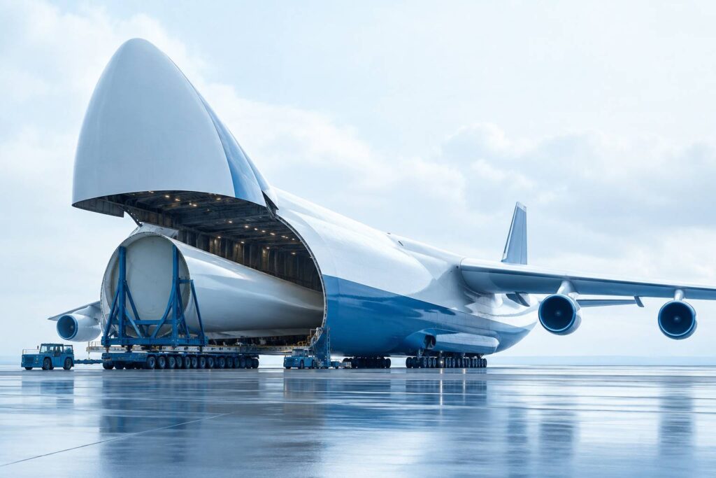 Illustration éditoriale du sujet : WindRunner : Révolutionner le transport aérien de marchandises par avion-cargo